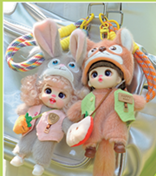 LUOLIFEN DOLL "Fox and Rabbit" TRENDY DOLLS - PHONE PENDANT -