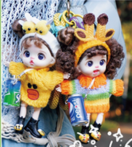 LUOLIFEN DOLL - KNITTING FUN ZOO - TRENDY DOLLS - PHONE PENDANT