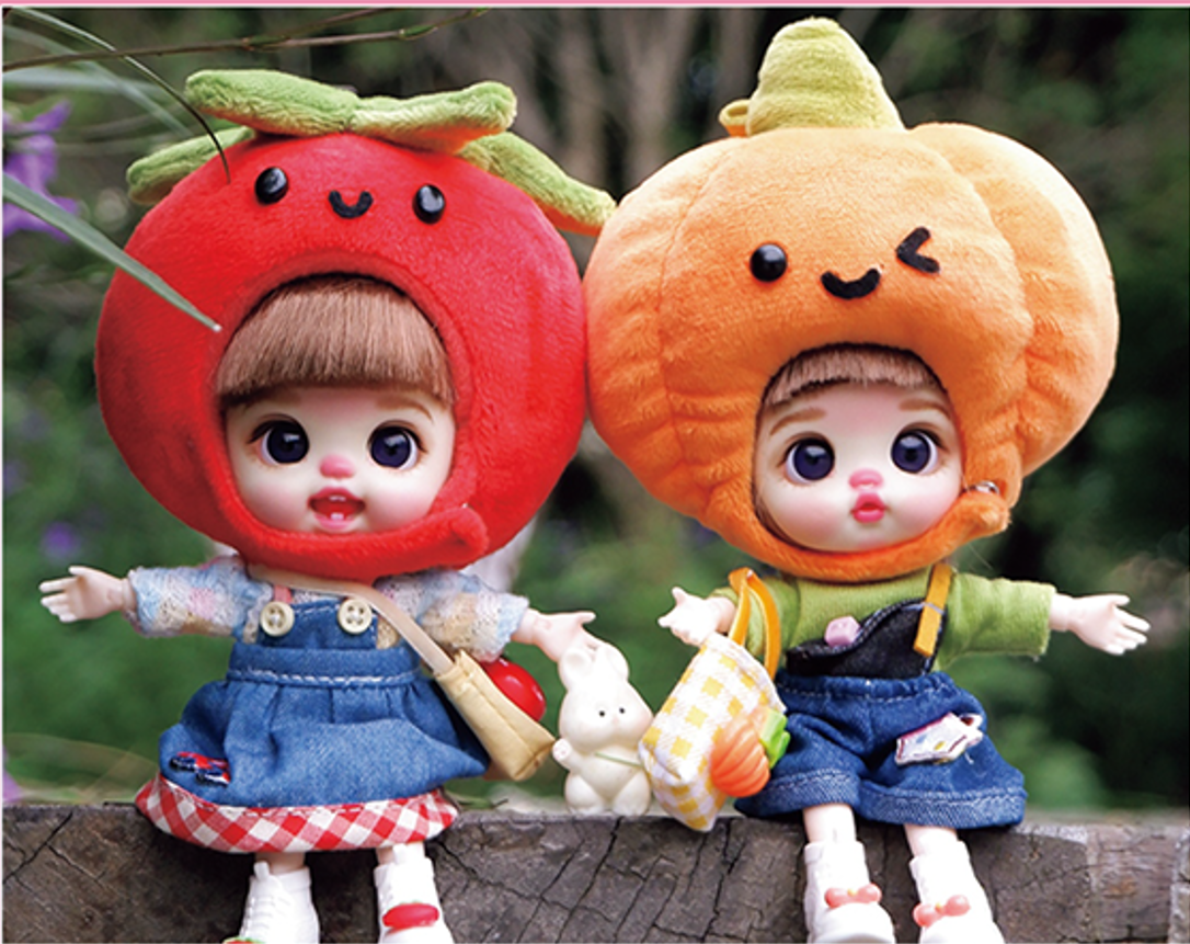 LUOLIFEN DOLL - TOMATO & PUMPKIN - TRENDY DOLLS - PHONE PENDANT