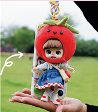 LUOLIFEN DOLL - TOMATO & PUMPKIN - TRENDY DOLLS - PHONE PENDANT