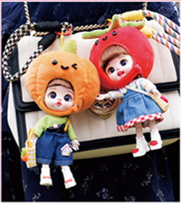 LUOLIFEN DOLL - TOMATO & PUMPKIN - TRENDY DOLLS - PHONE PENDANT