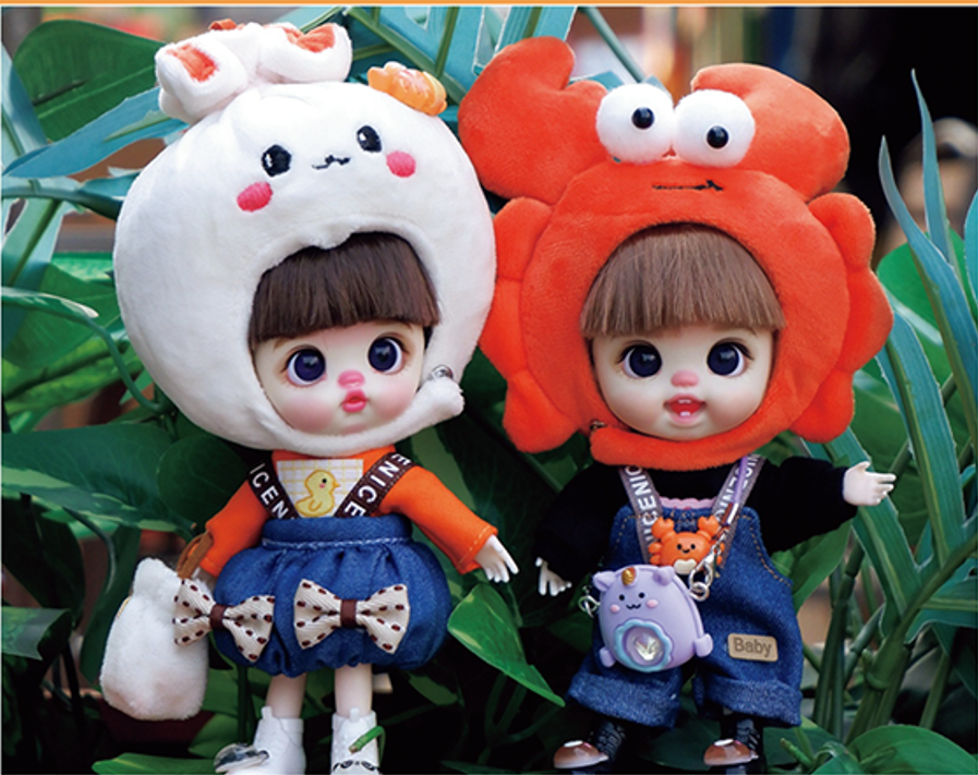 LUOLIFEN DOLL - STEAMED BUNS & CRABS DOLL - TRENDY DOLLS - PHONE PENDANT