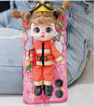 LUOLIFEN DOLL - FIREFIGHTERS AND TRAFFIC POLICE - TRENDY DOLLS - PHONE PENDANT