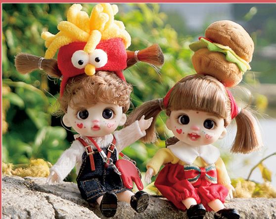 LUOLIFEN DOLL - HAMBURGERS AND FRENCH FRIES - TRENDY DOLLS - PHONE PENDANT