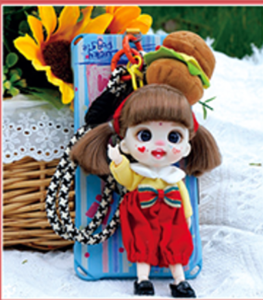 LUOLIFEN DOLL - HAMBURGERS AND FRENCH FRIES - TRENDY DOLLS - PHONE PENDANT