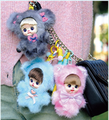 LUOLIFEN DOLL - FLUFFY HEART BABY - TRENDY DOLLS - PHONE PENDANT / BRACELET