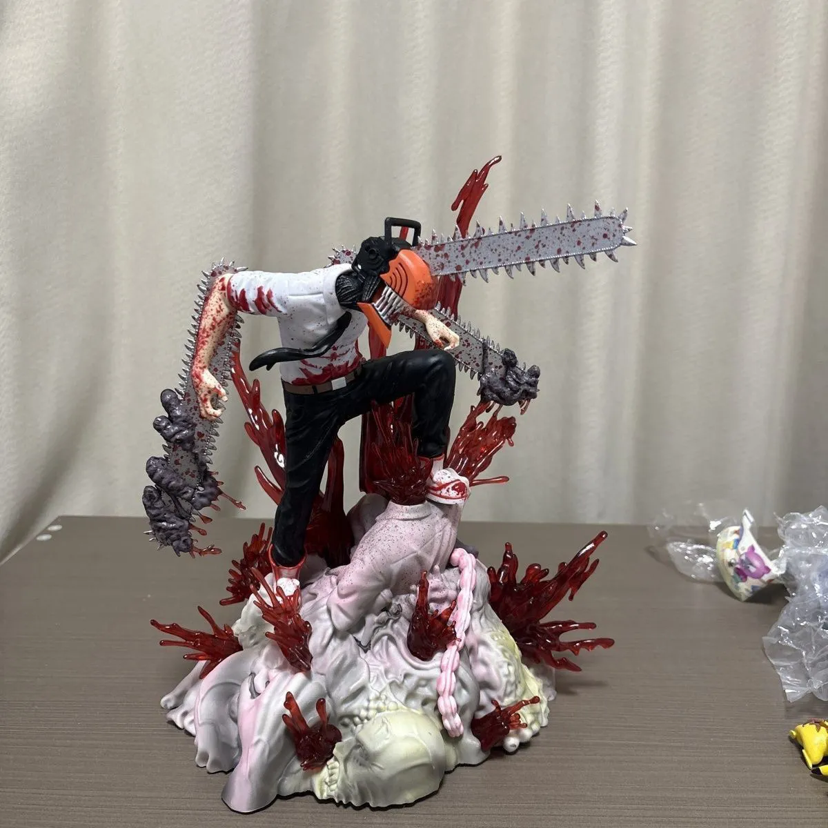 Chainsaw Man Denji Figure Volcano Ver., Anime Pochita Model, Demon Hunter Collectible Statue Desktop Decoration