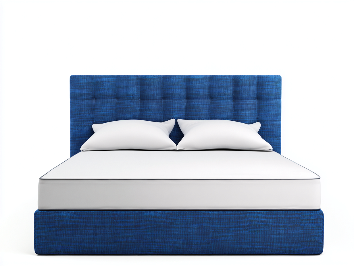 Doppelbett Stoff 200x160x110 cm - Blau - Gepolstertes Design für Schlafzimmer - Modernes Design-Oakgonest