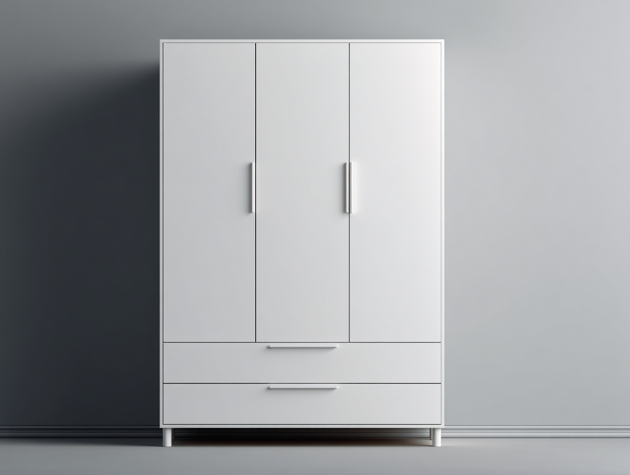 Kleiderschrank mit drei Türen Holz 120x55x190 cm - Weiß - Modernes Design geeignet für Schlafzimmer-Oakgonest