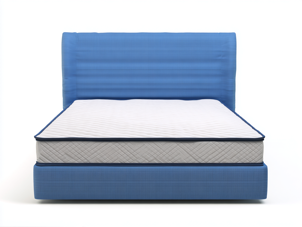 Doppelbett Stoff 200x160x105 cm - Blau - Gepolstertes Design für Schlafzimmer - Modernes Design-Oakgonest