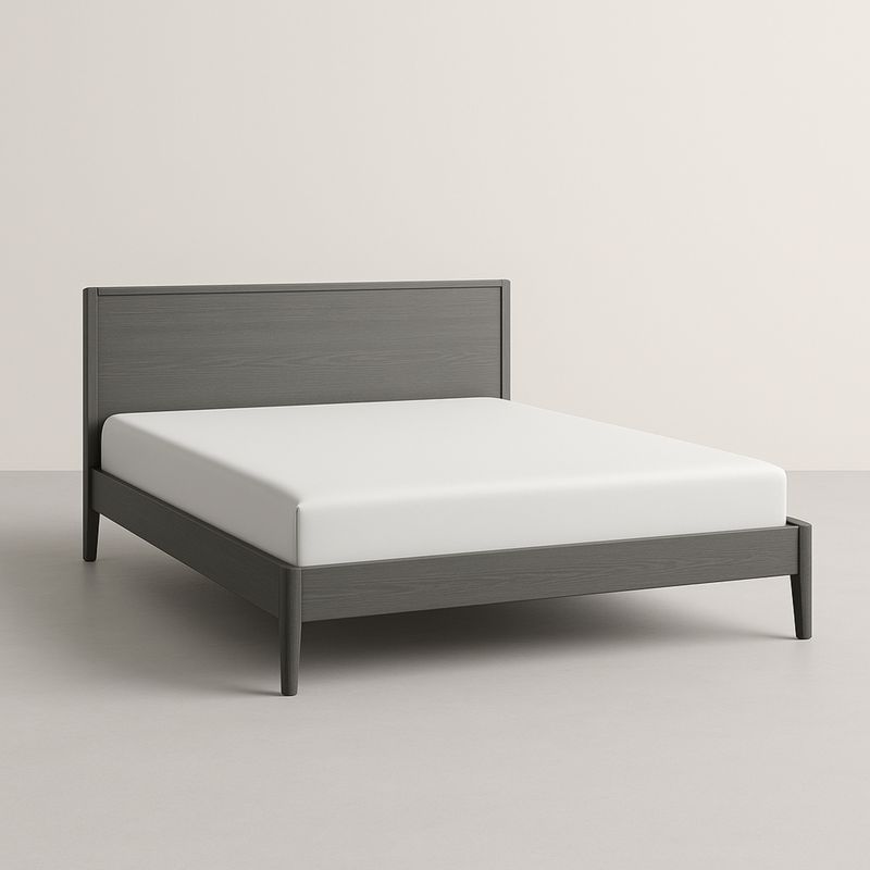 Łóżko dwuosobowe drewniane szare 160x200 cm