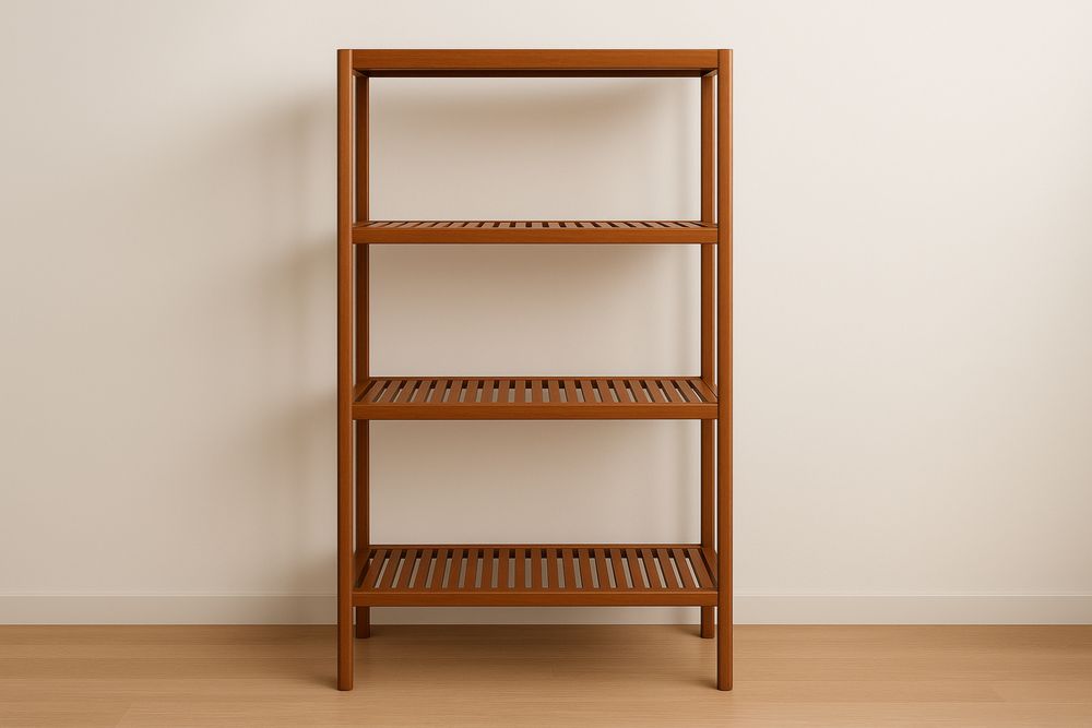 Regał drewniany z 4 półkami bukowy brązowy 120x60x30 cm