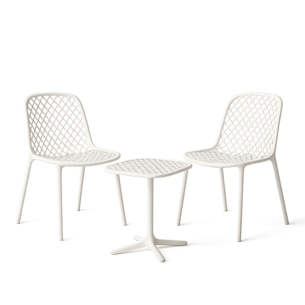 3-częściowy zestaw ogrodowy z tworzywa sztucznego Biały