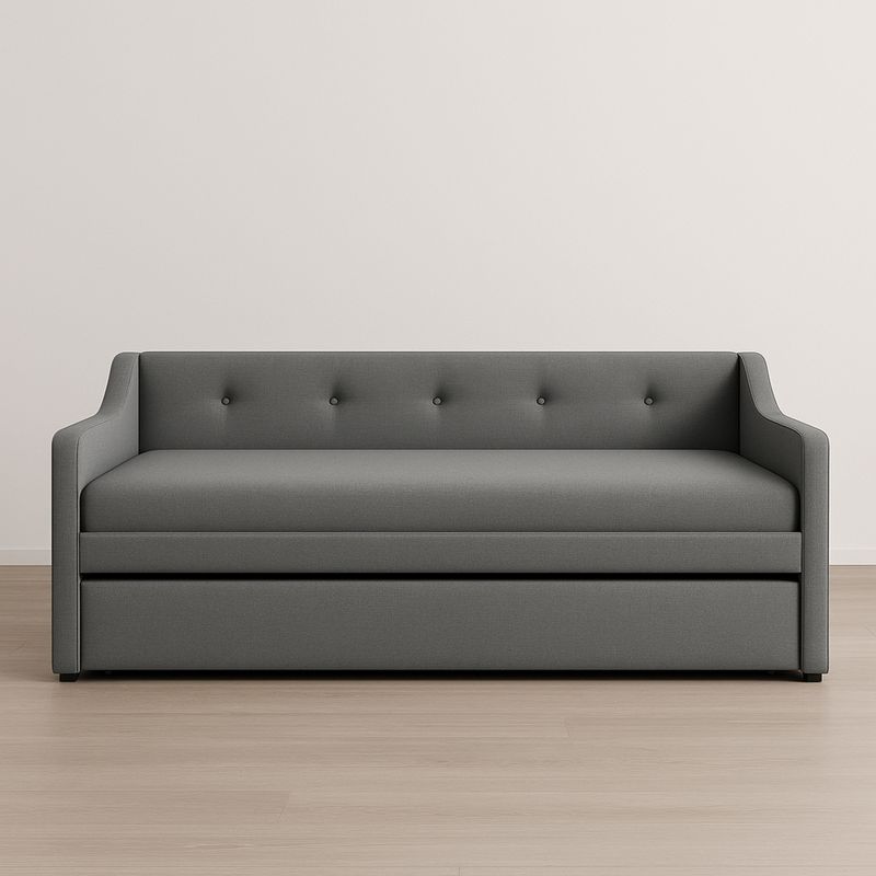 Sofa z tkaniny poliestrowej rozkładana Szara 200 cm x 90 cm x 80 cm