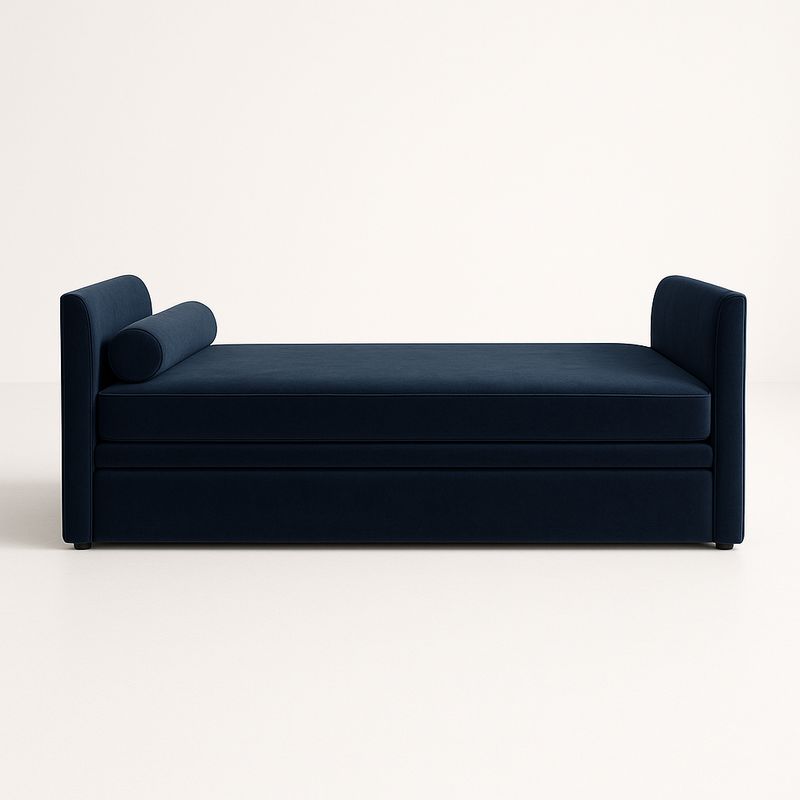 Aksamitna sofa leżanka z poduszką 200 cm
