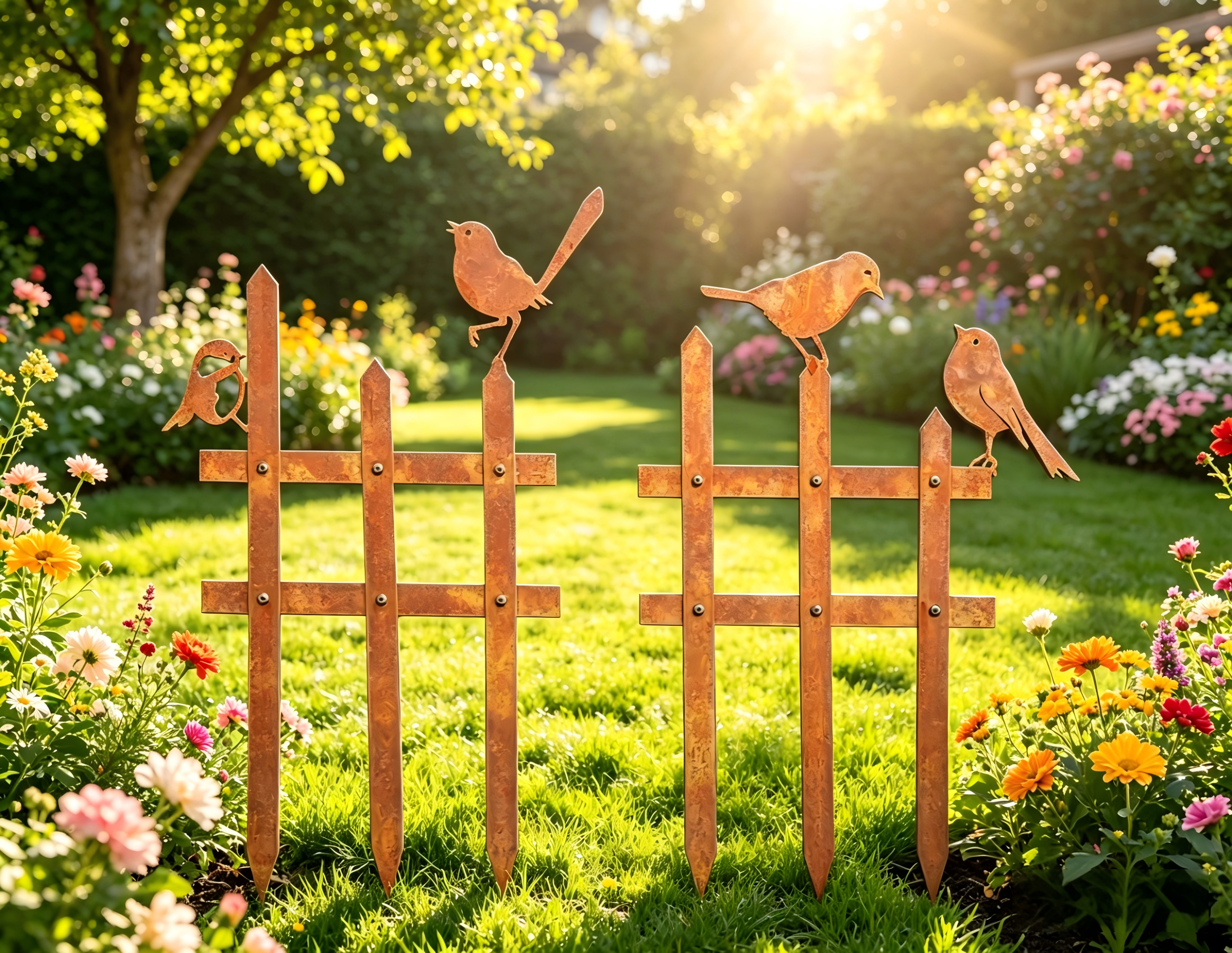 🐦 Rustic Metal Bird Fence Art – Elevate Your Garden with Whimsical Charm!