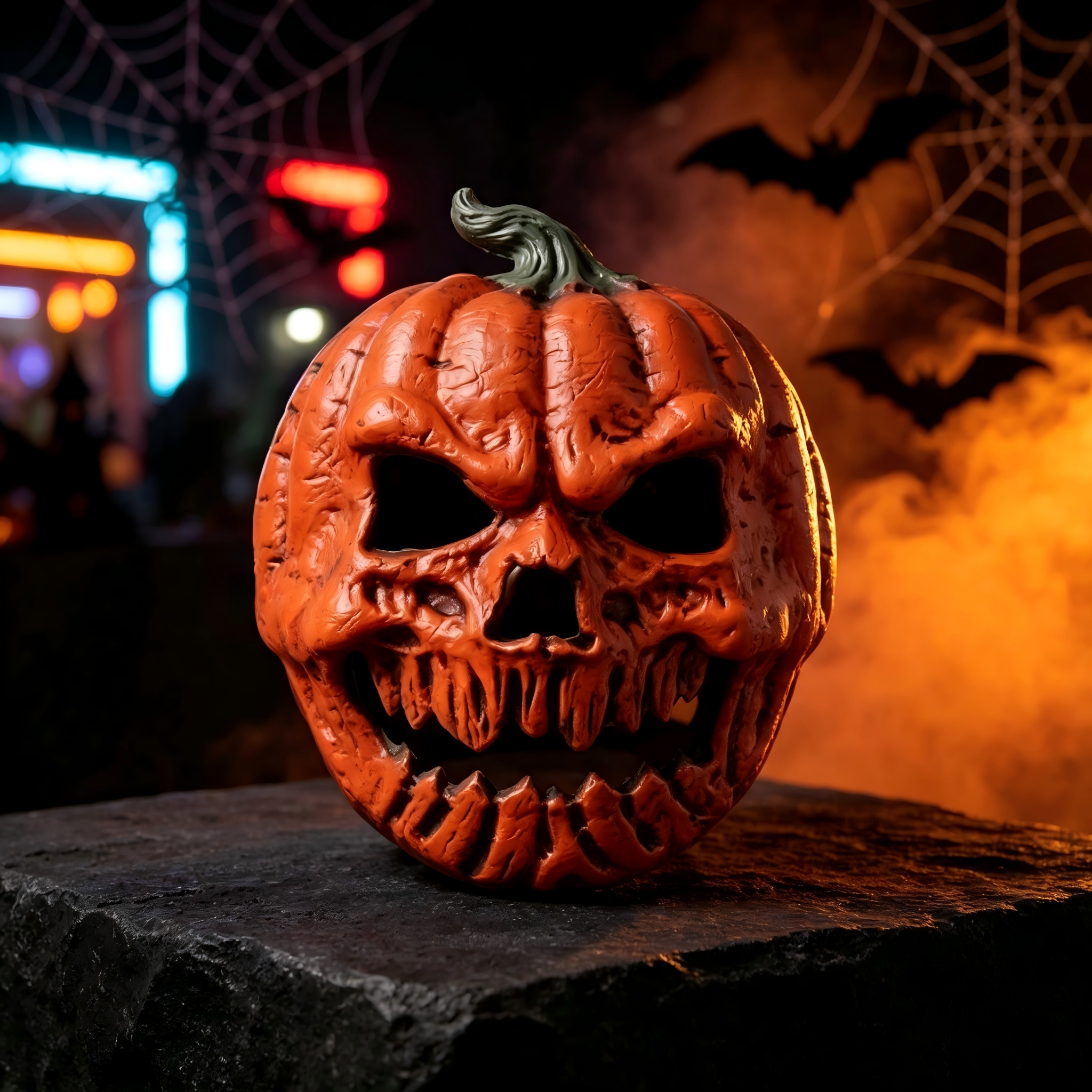🎃The Evil Jack-O'-Lantern🎃 Premium Pumpkin Skull Horror Mask