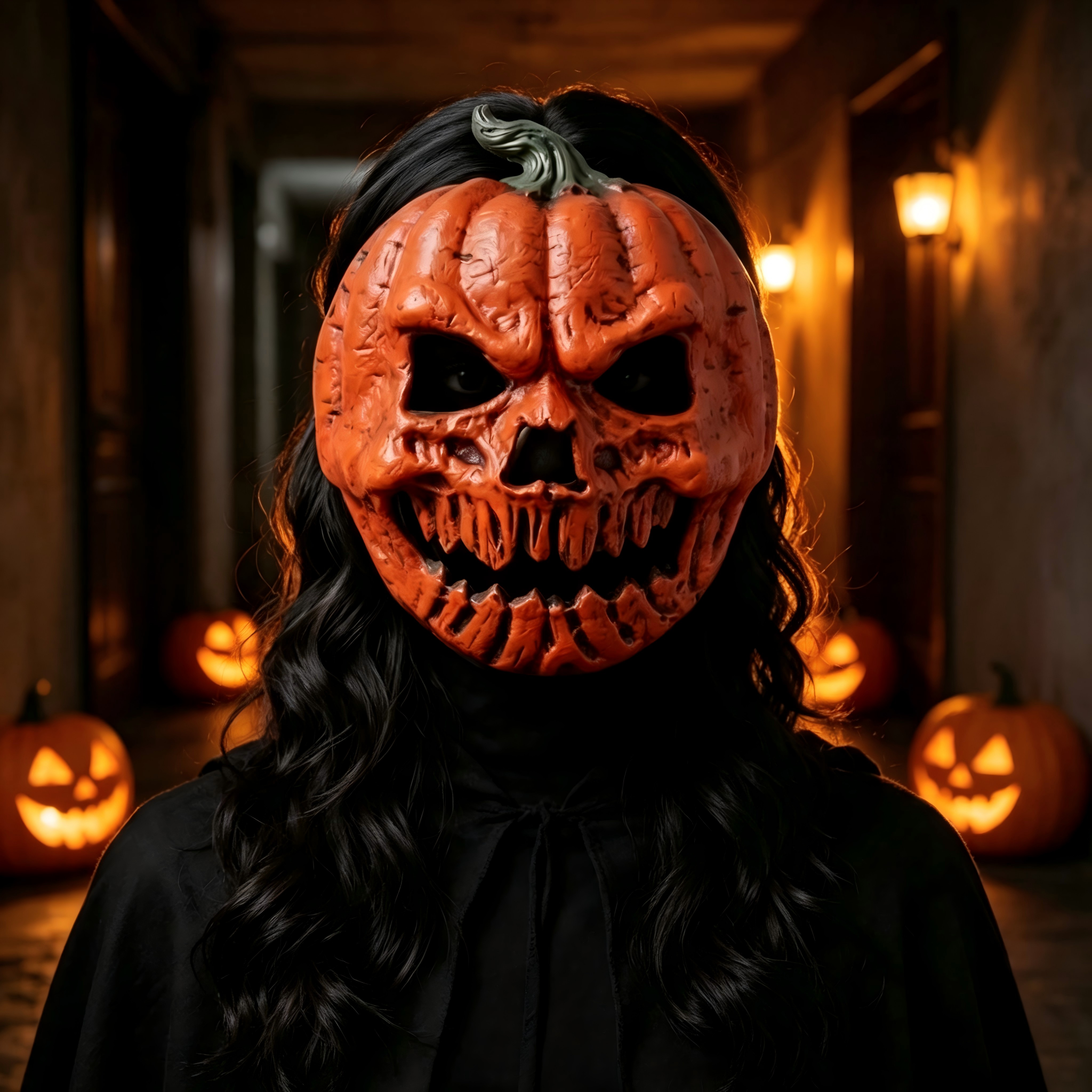 🎃The Evil Jack-O'-Lantern🎃 Premium Pumpkin Skull Horror Mask