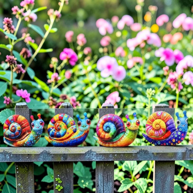🐌 Colorful Metal Snail Wall Art Decor for Outdoor Garden & Indoor Home