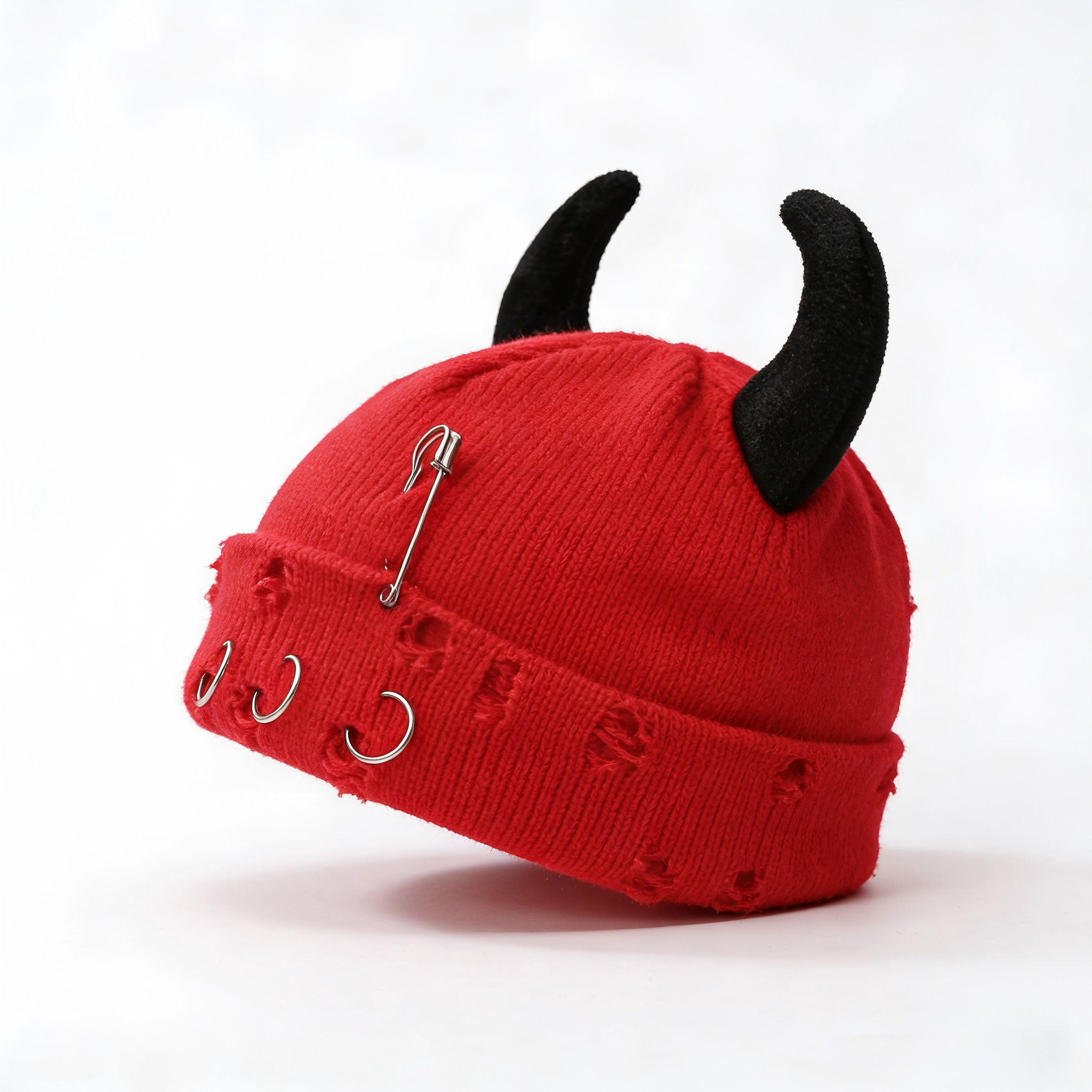 Devil Horns Knit Beanie Hat