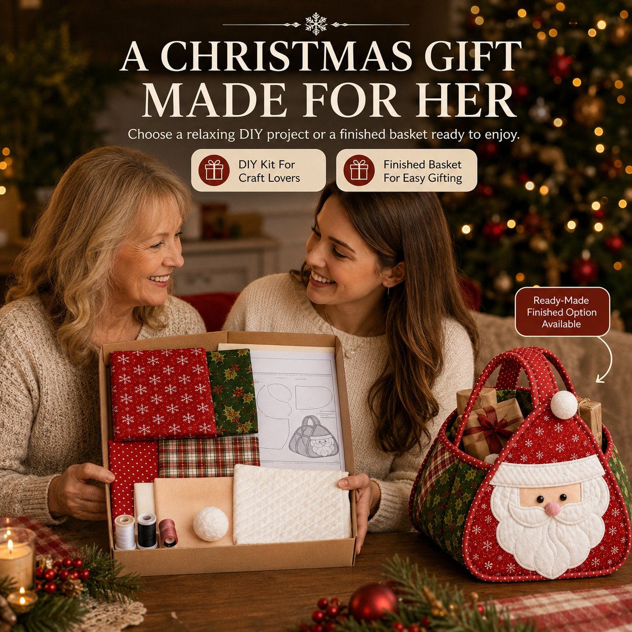 ⏳ Last Day 49% OFF – 🎄 Christmas Character Quilted Carry Basket 