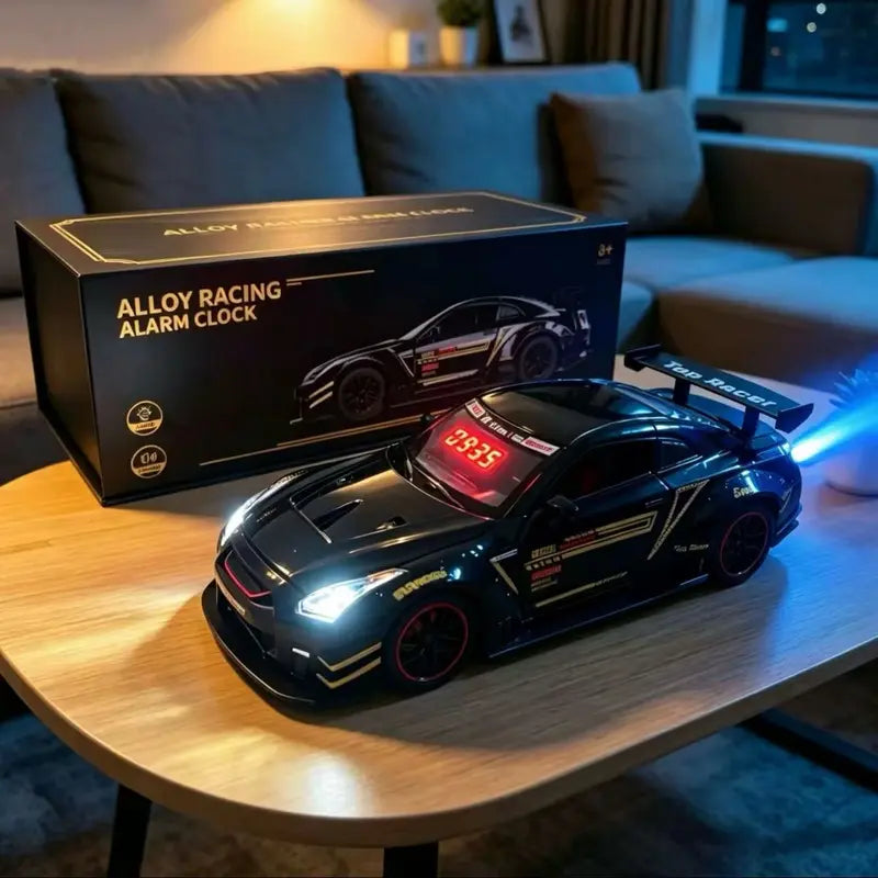 🔥LAST DAY 50% OFF -🚗 Hyper Car Alarm Clock with Realistic Engine Sound & LED Lights ✨