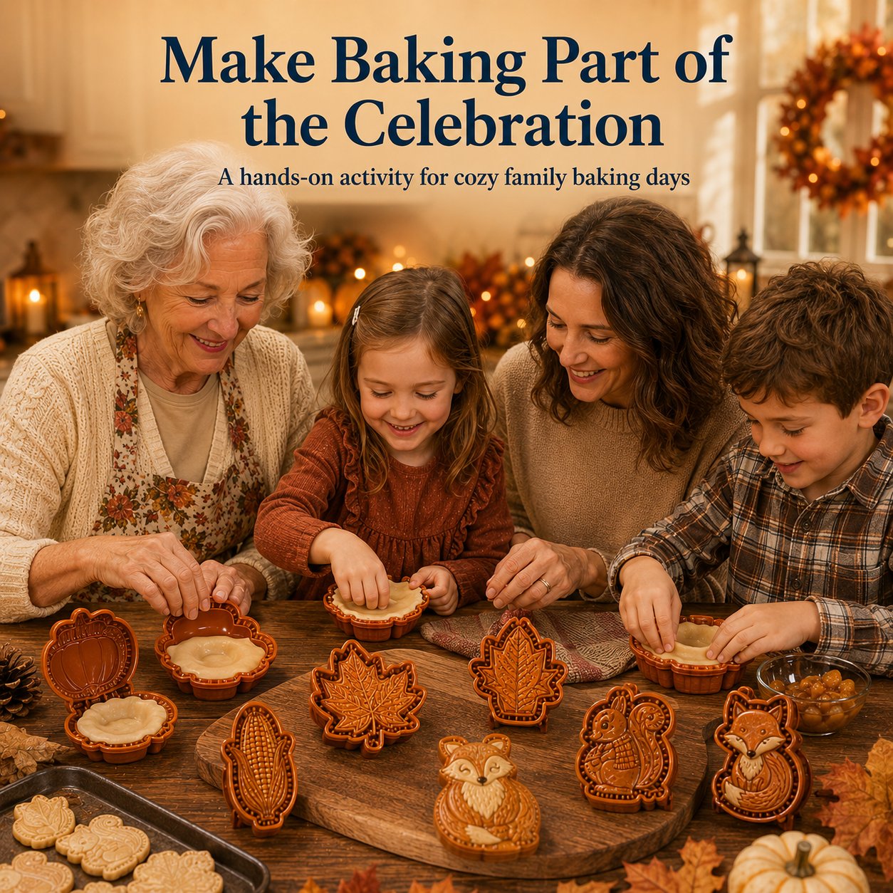 💥Buy 3 Get Free Shipping🔥 Reusable Fall Embossed Mini Pie Molds, 8 Cute Shapes Owl Fox Turkey Pumpkin🥧✨
