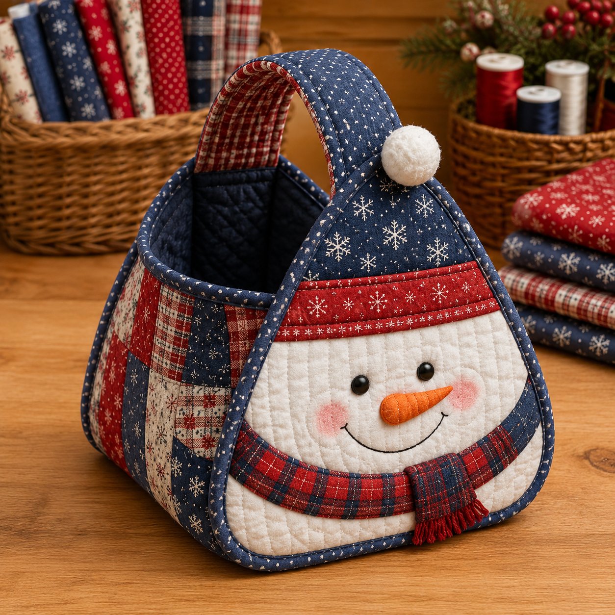 ⏳ Last Day 49% OFF – 🎄 Christmas Character Quilted Carry Basket 