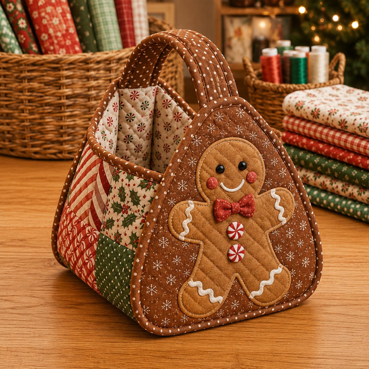 ⏳ Last Day 49% OFF – 🎄 Christmas Character Quilted Carry Basket 
