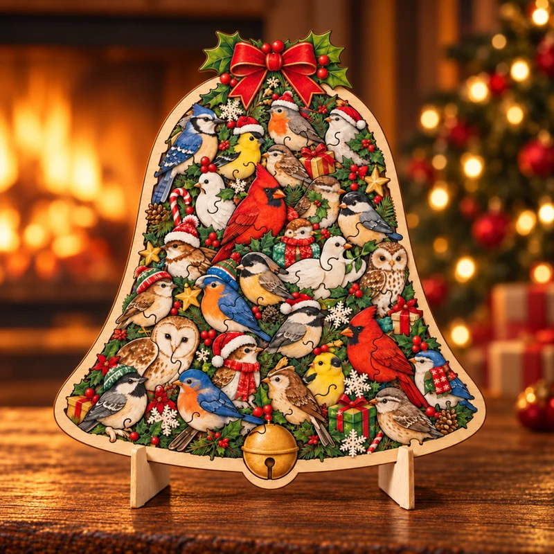 🎄 Wooden Christmas Jigsaw Puzzle Décor — 9 Design Collection