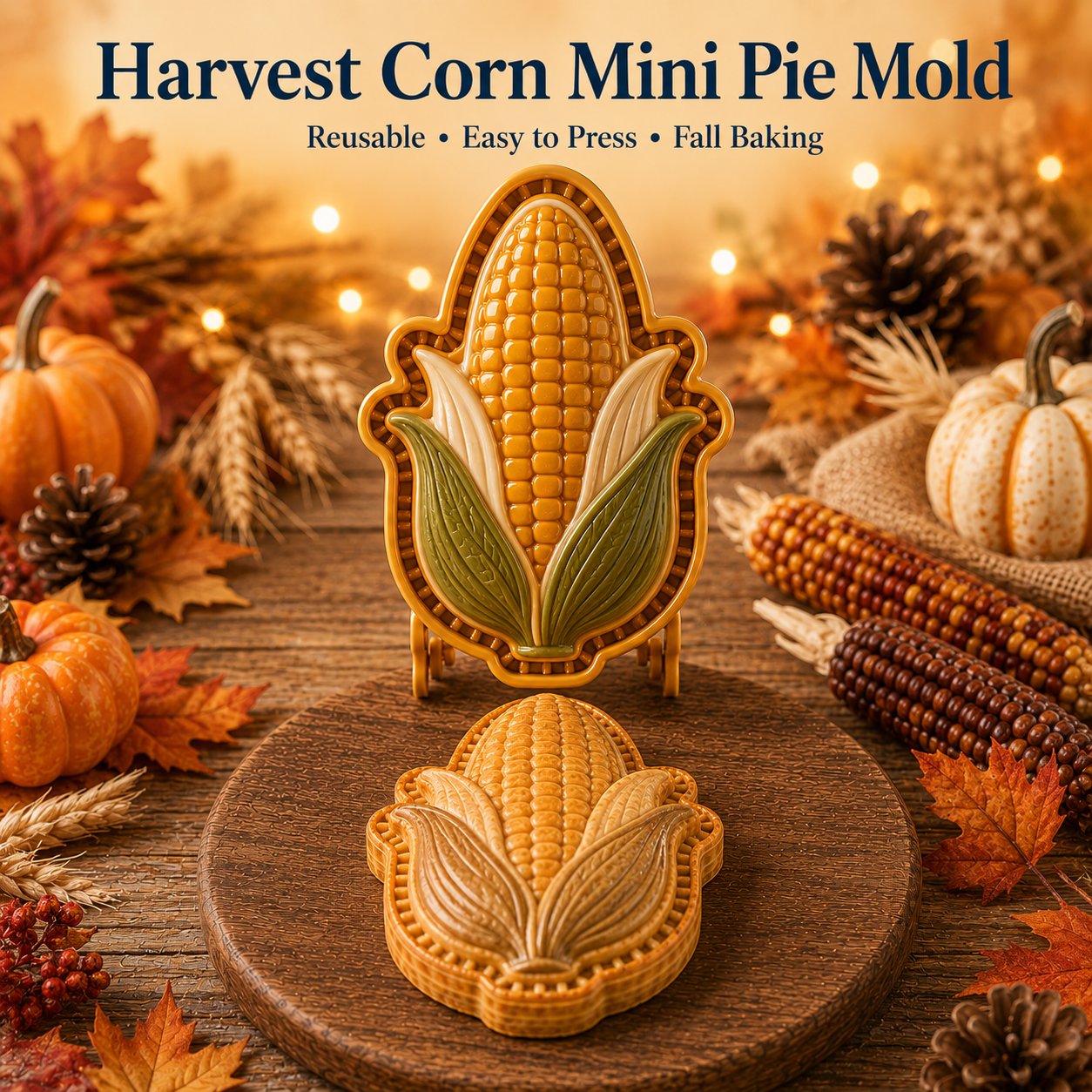 💥Buy 3 Get Free Shipping🔥 Reusable Fall Embossed Mini Pie Molds, 8 Cute Shapes Owl Fox Turkey Pumpkin🥧✨