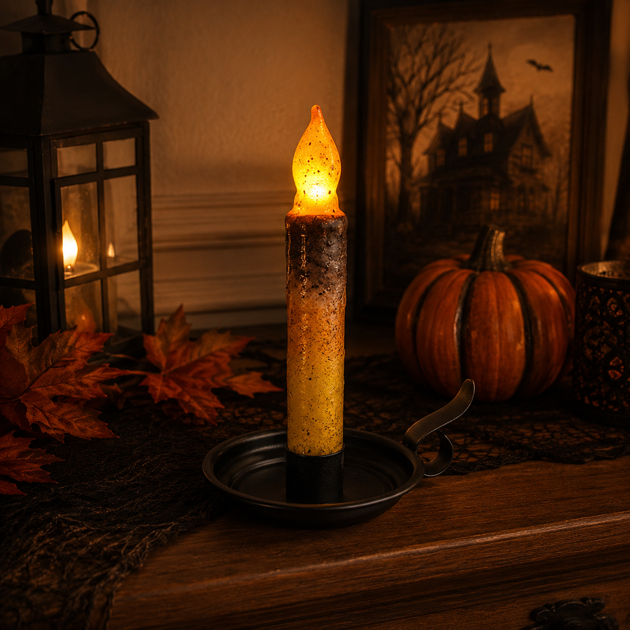 🎃💀Set de Velas Cónicas sin Llama con Control Remoto para Halloween👻🕯️