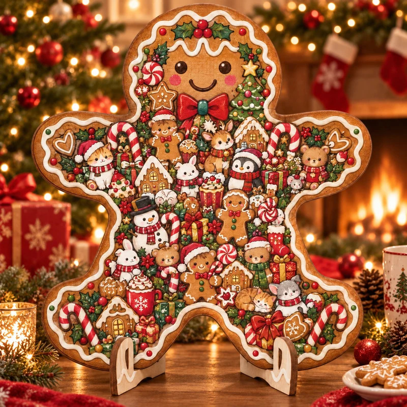 🎄 Wooden Christmas Jigsaw Puzzle Décor — 9 Design Collection