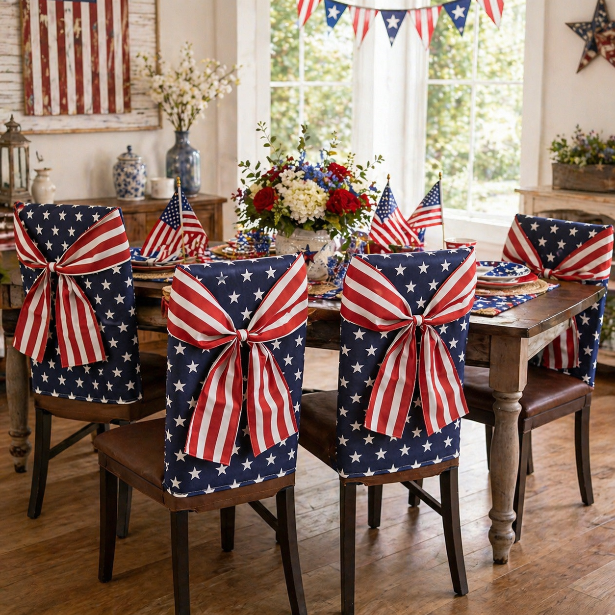 Set of 3 Independence Day Chair Covers