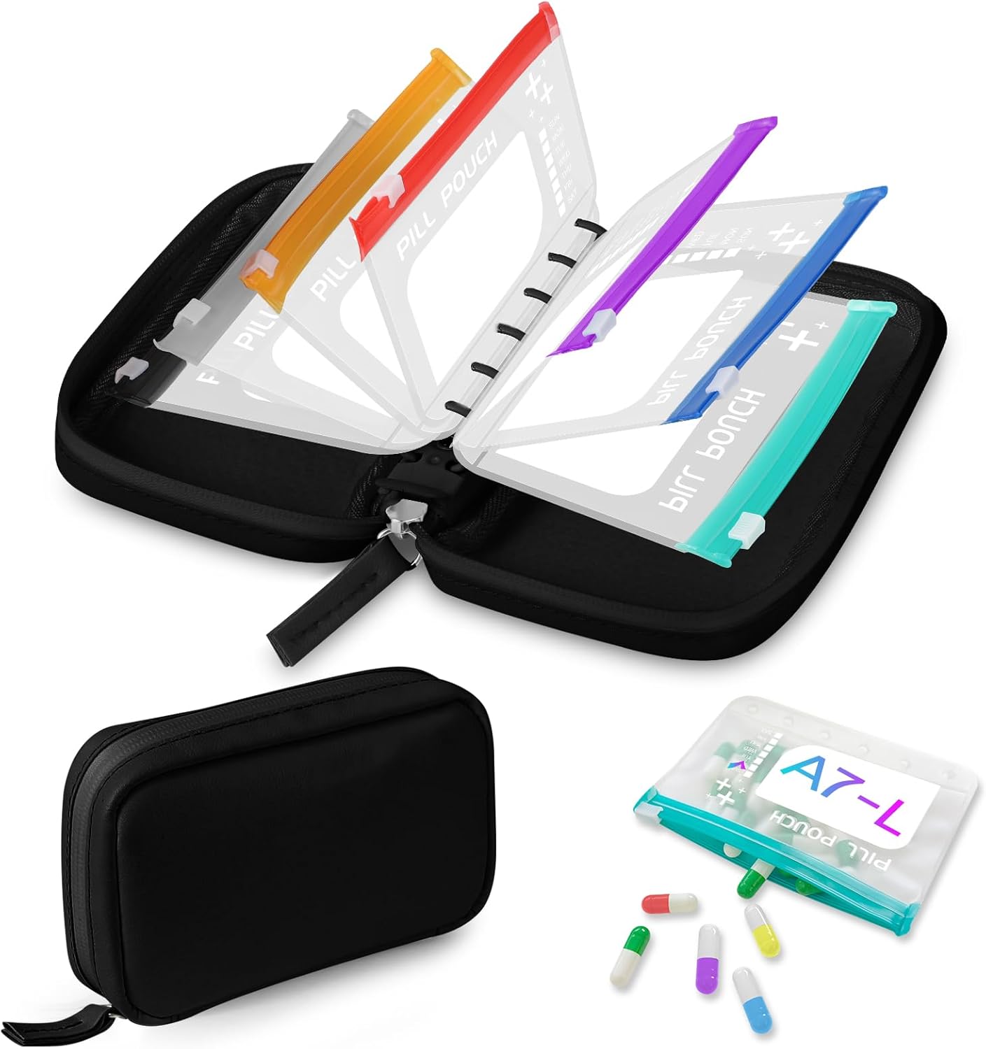 Travel Pill Organizer Pouch Set – Keep Meds, Vitamins & Essentials Neatly Packed