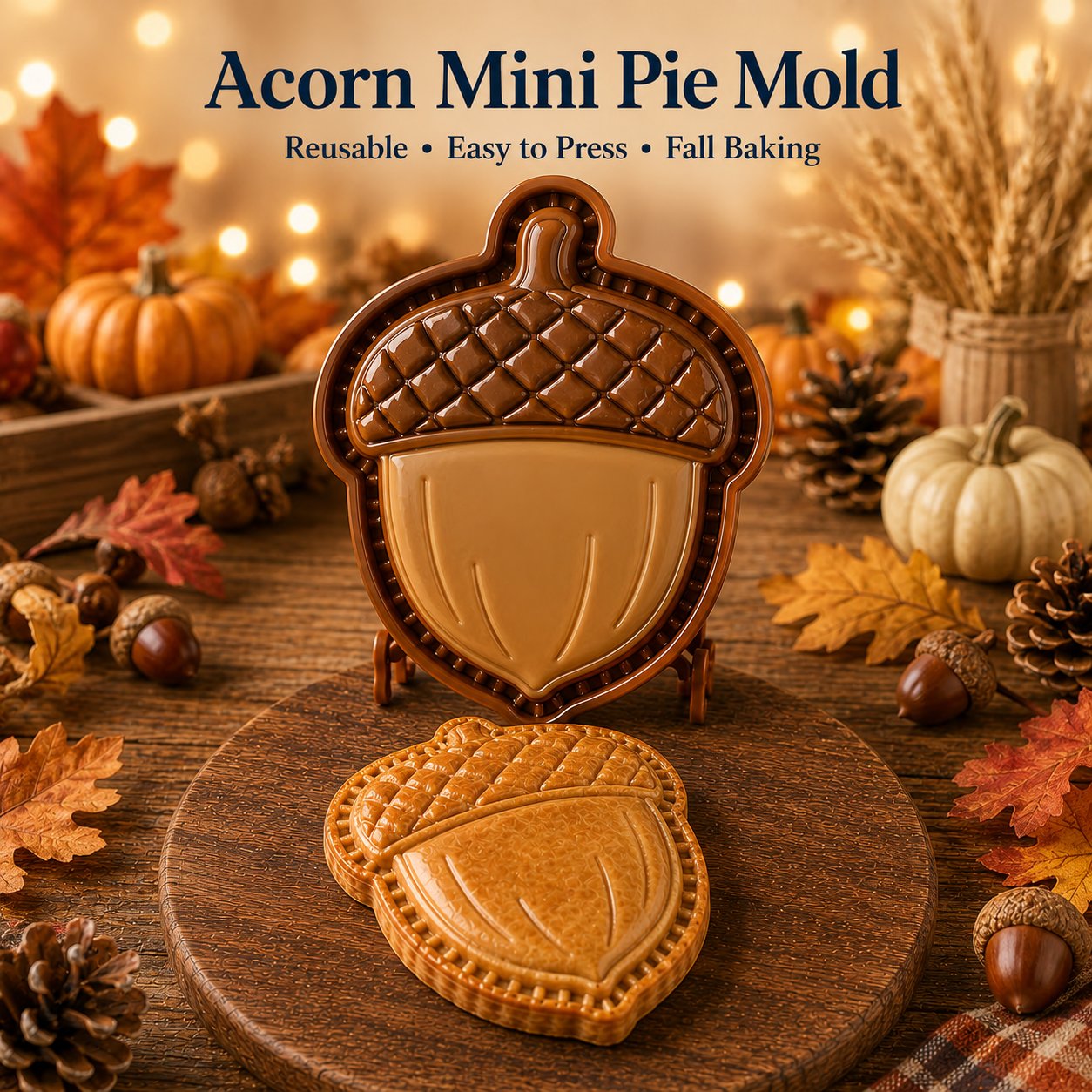 💥Buy 3 Get Free Shipping🔥 Reusable Fall Embossed Mini Pie Molds, 8 Cute Shapes Owl Fox Turkey Pumpkin🥧✨