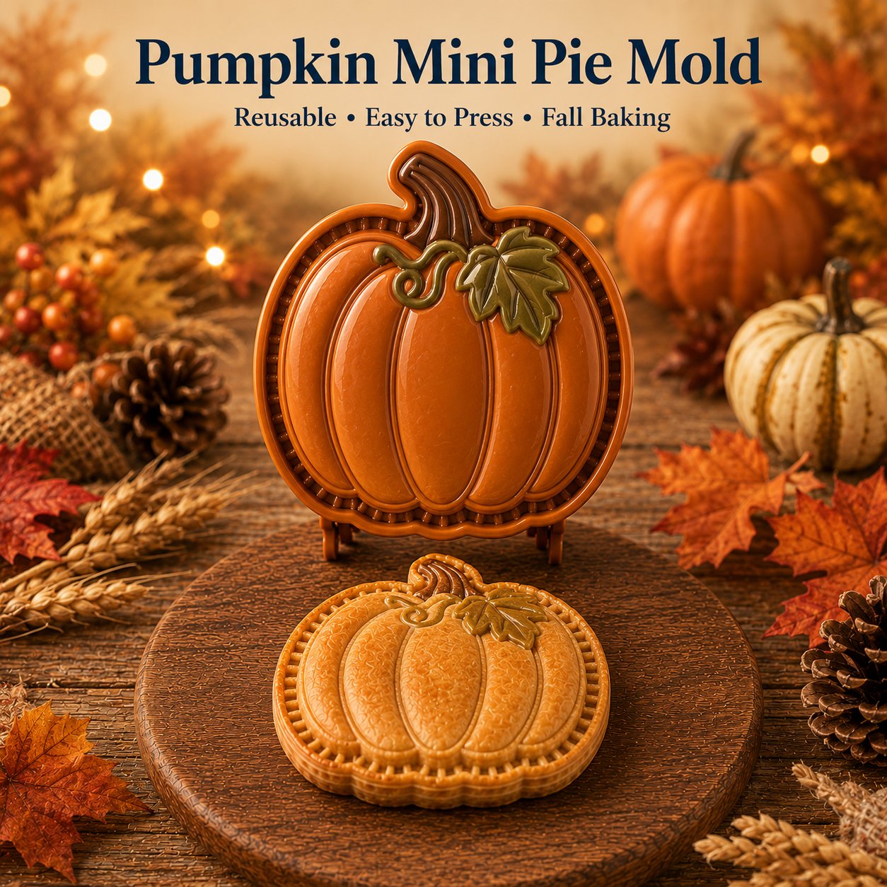 💥Buy 3 Get Free Shipping🔥 Reusable Fall Embossed Mini Pie Molds, 8 Cute Shapes Owl Fox Turkey Pumpkin🥧✨