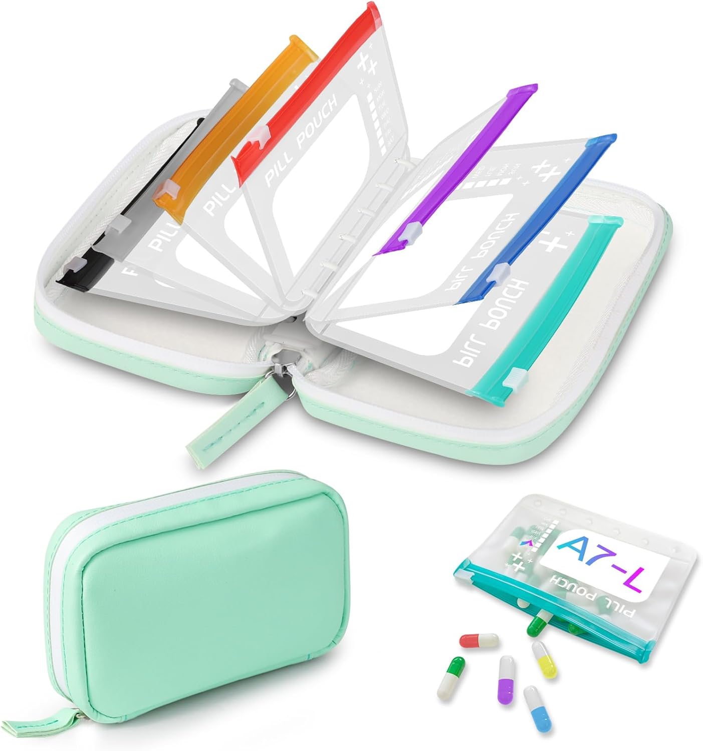 Travel Pill Organizer Pouch Set – Keep Meds, Vitamins & Essentials Neatly Packed