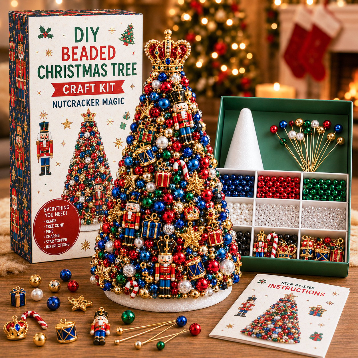 🔥 Last Day 49% OFF – 🎄 DIY Beaded Christmas Tree Craft Kit