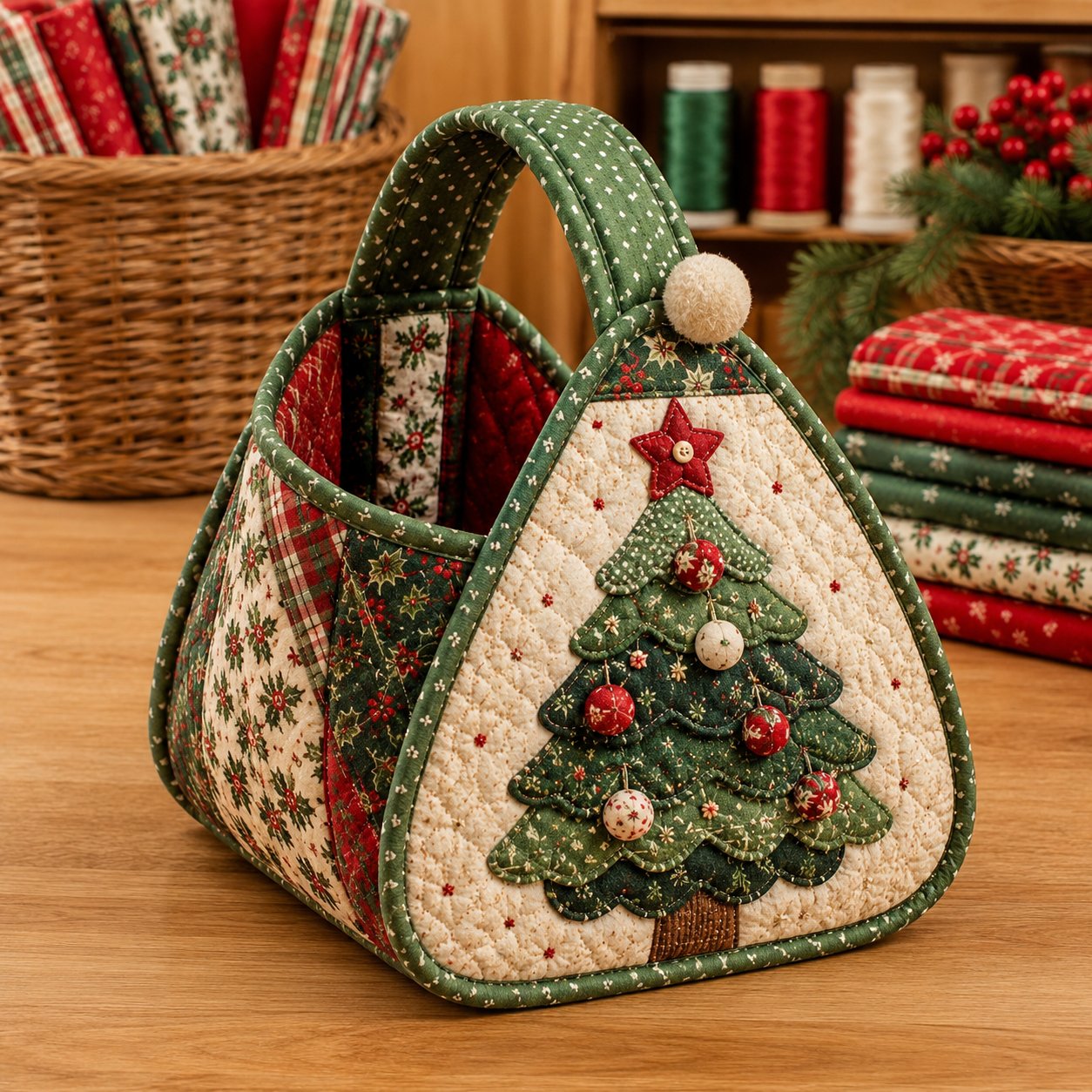 ⏳ Last Day 49% OFF – 🎄 Christmas Character Quilted Carry Basket 