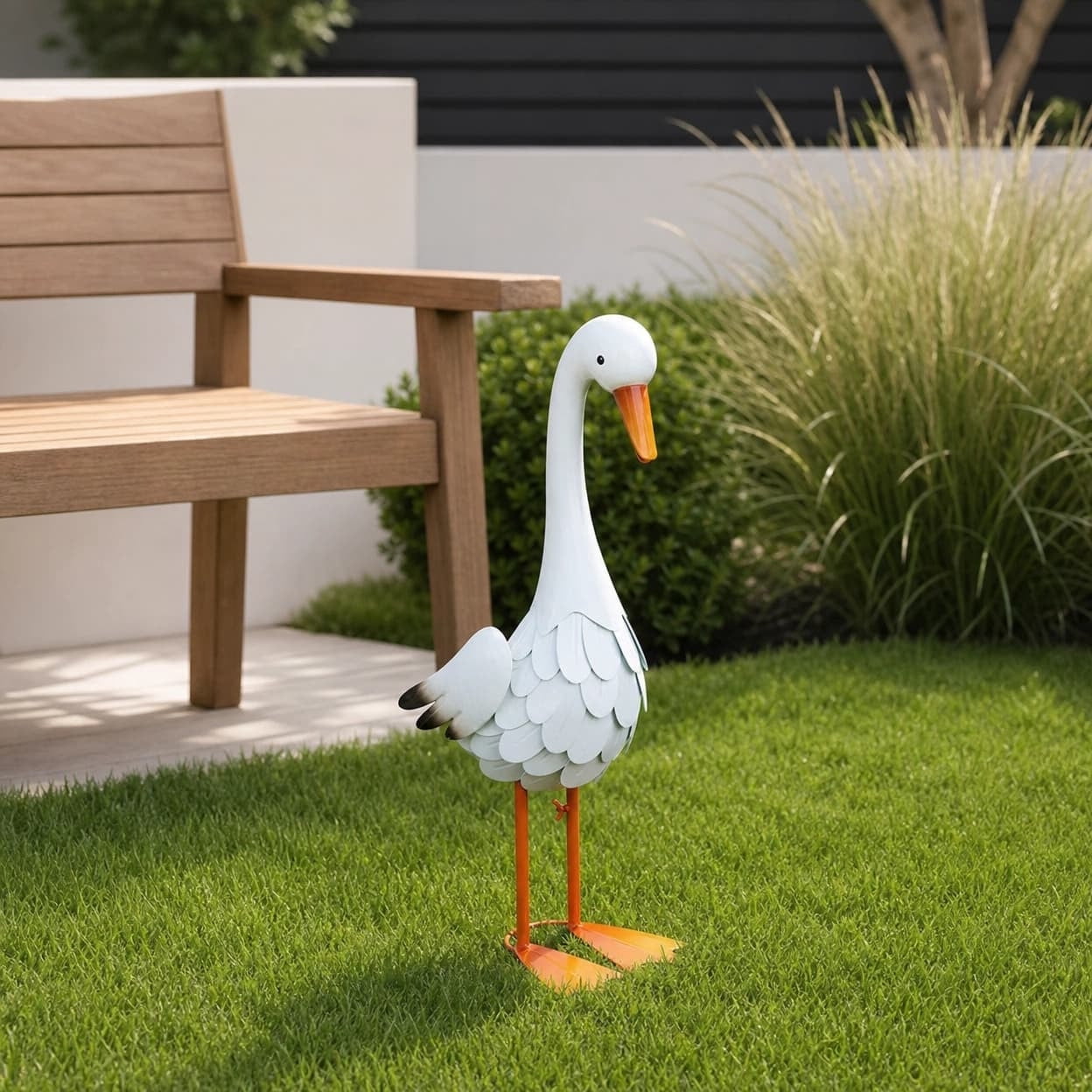 Gcvizuso 24in Large Porch Goose Statue, Goose Tall Garden Statue for Outdoor Lawn Yard Garden Front Yard Backyard Decor