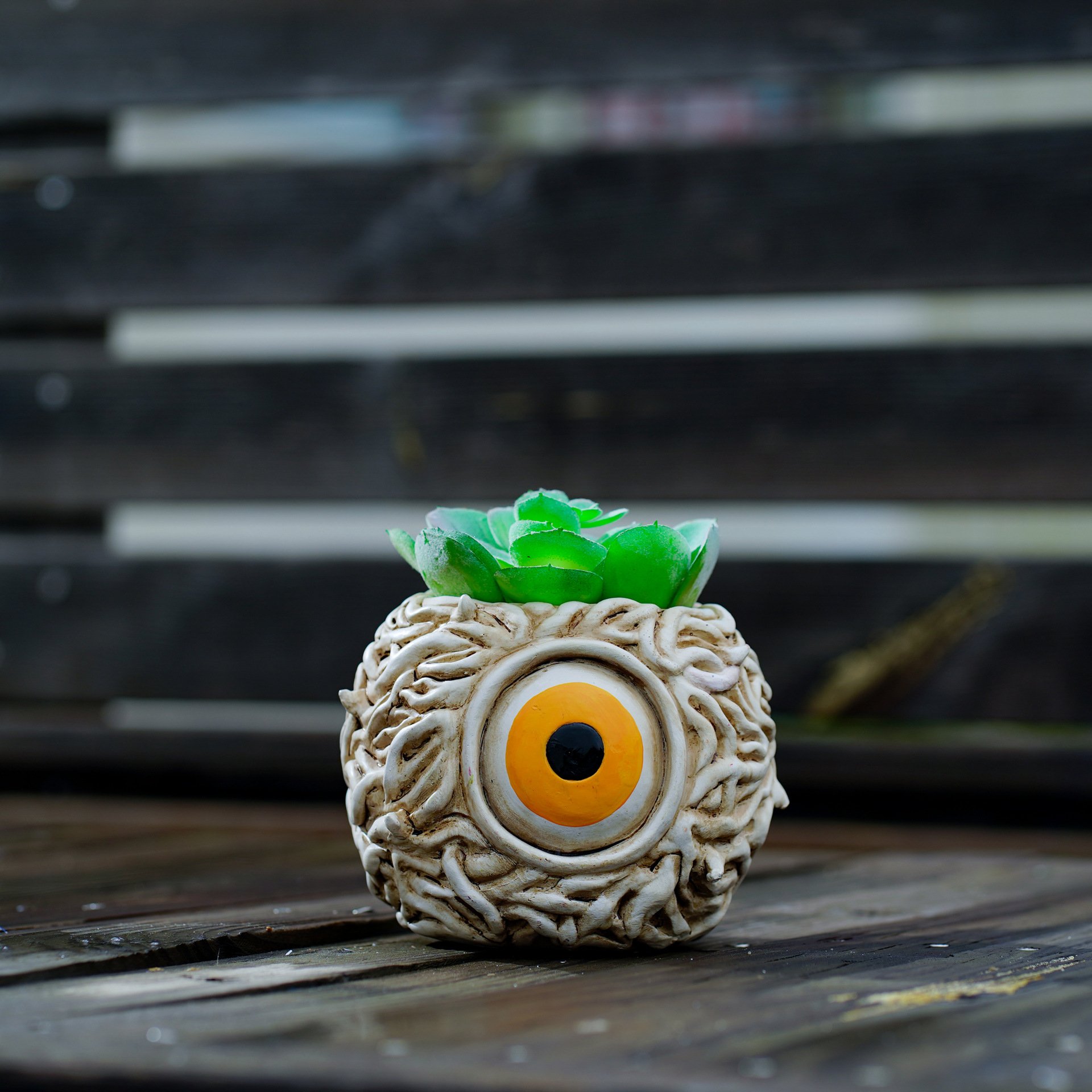 👁️ Handmade Devil's Eye Resin Planter Gothic Spooky Home Decor Pot
