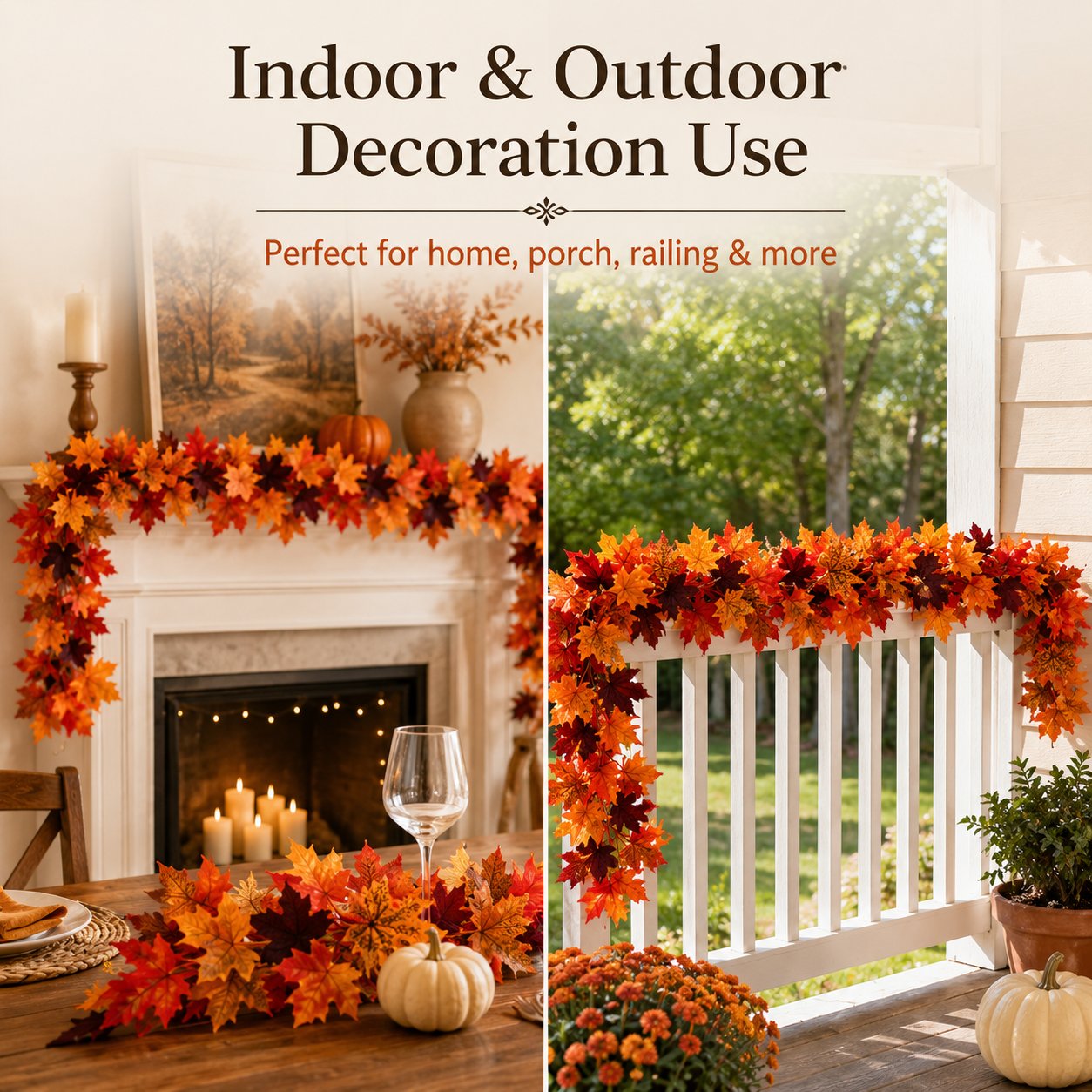 🔥Hot Selling Artificial Maple Leaf Garland 🍁 Realistic Fall Vine Decor