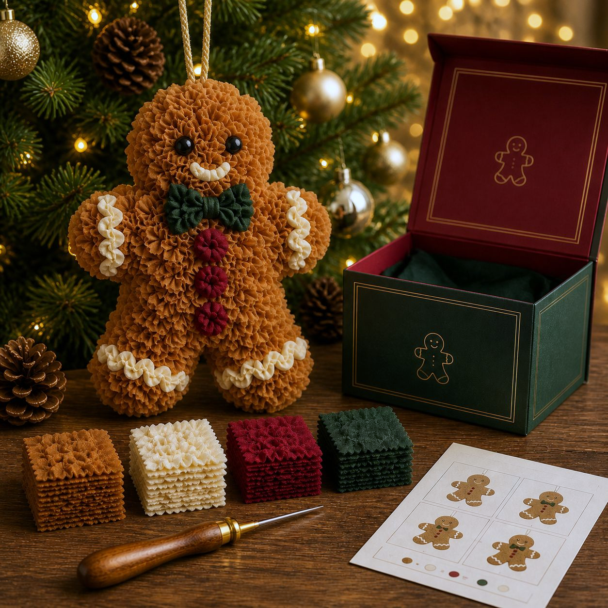 🔥49% Off Last Day - BUY 3 GET 49% Off🔥 3D Fabric Poke Christmas Ornament Kit