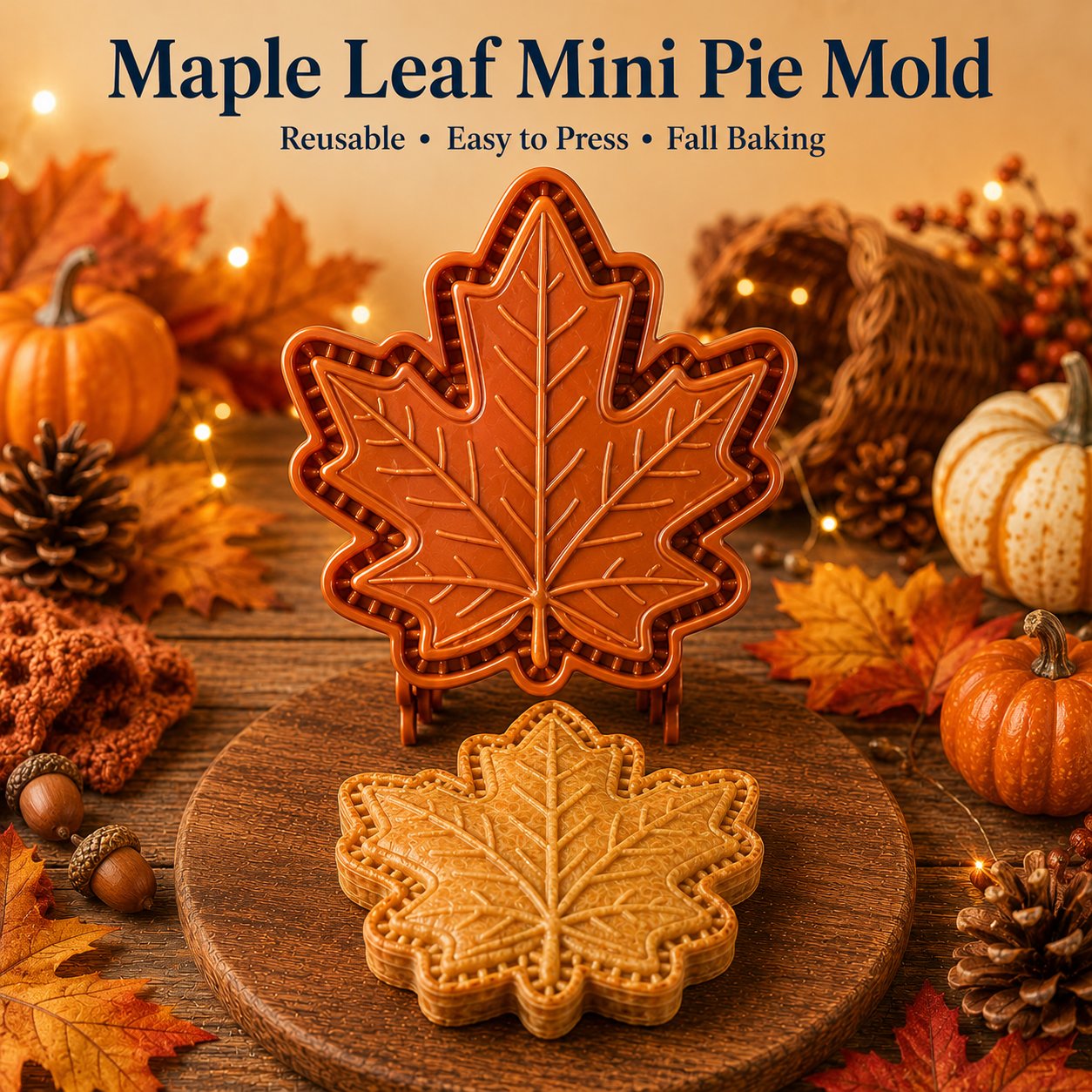 💥Buy 3 Get Free Shipping🔥 Reusable Fall Embossed Mini Pie Molds, 8 Cute Shapes Owl Fox Turkey Pumpkin🥧✨