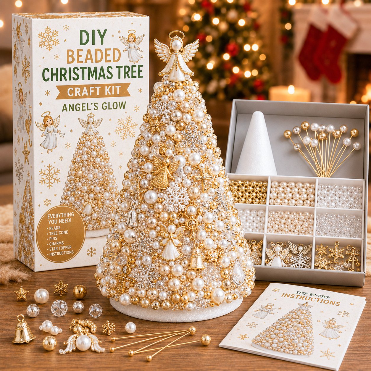 🔥 Last Day 49% OFF – 🎄 DIY Beaded Christmas Tree Craft Kit