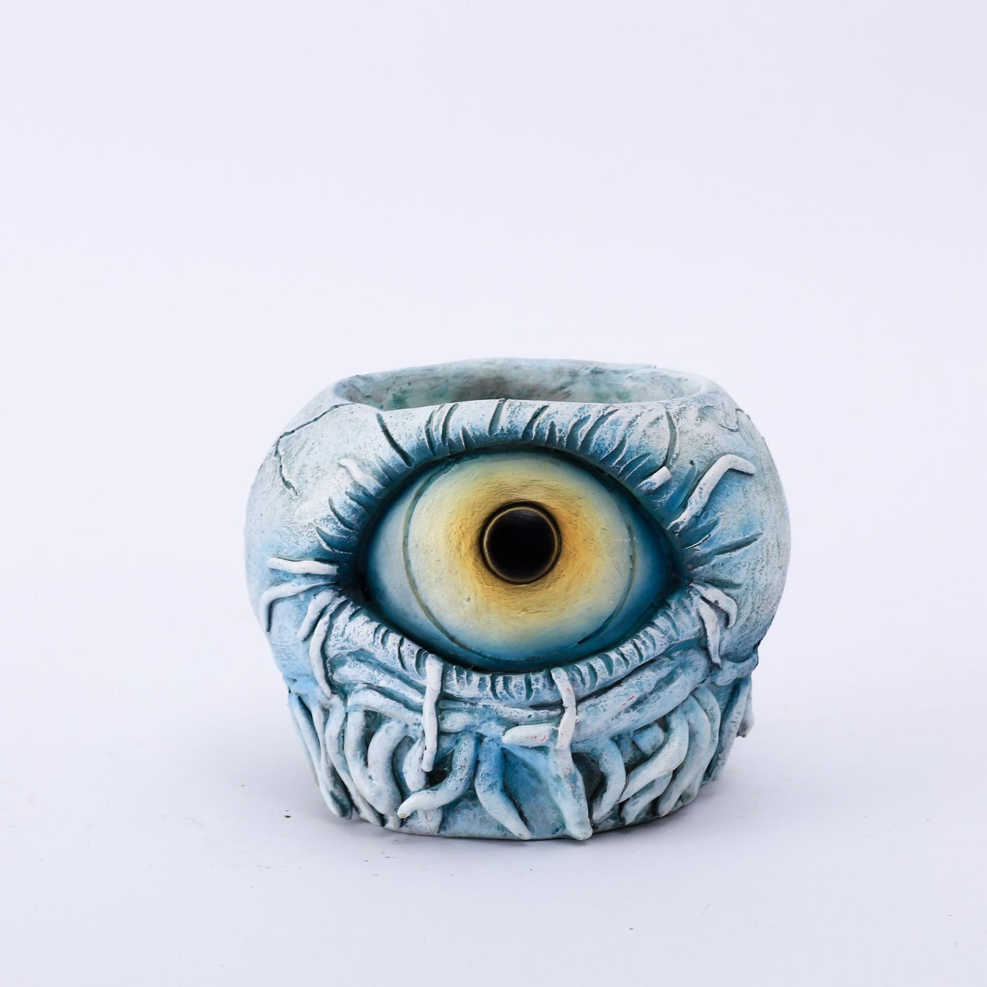 👁️ Handmade Devil's Eye Resin Planter Gothic Spooky Home Decor Pot