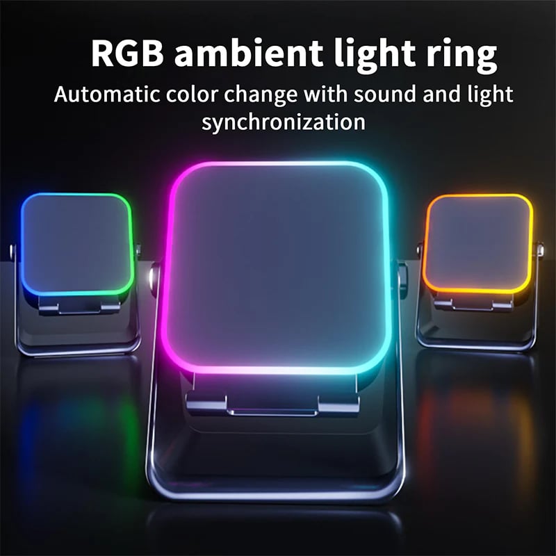 🎶📱  5-in-1 Wireless Induction Bluetooth Speaker with Adjustable Phone Stand