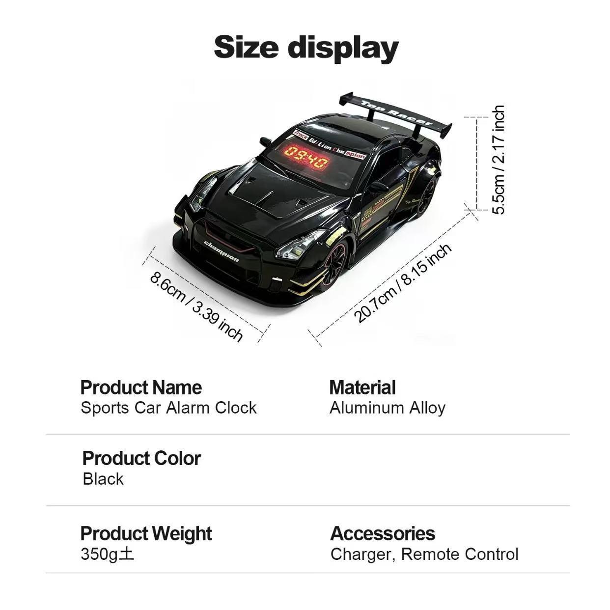 Sports Car Alarm Clock Hyper Car Alarm Clock,Spray Supercar with Engine Sound & Light EffectAlarm Clock, Sports Car Alarm Clock Ornament, Holiday Gift.