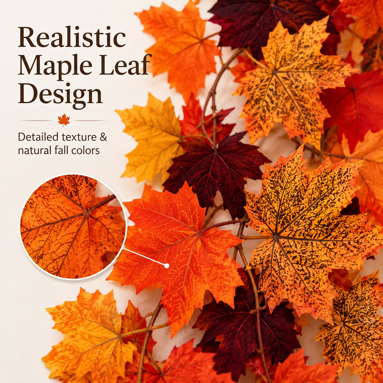 🔥Hot Selling Artificial Maple Leaf Garland 🍁 Realistic Fall Vine Decor